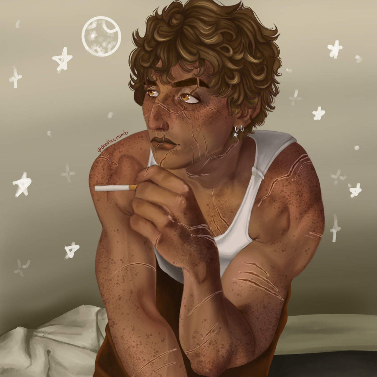 Smoking Remus Lupin fanart